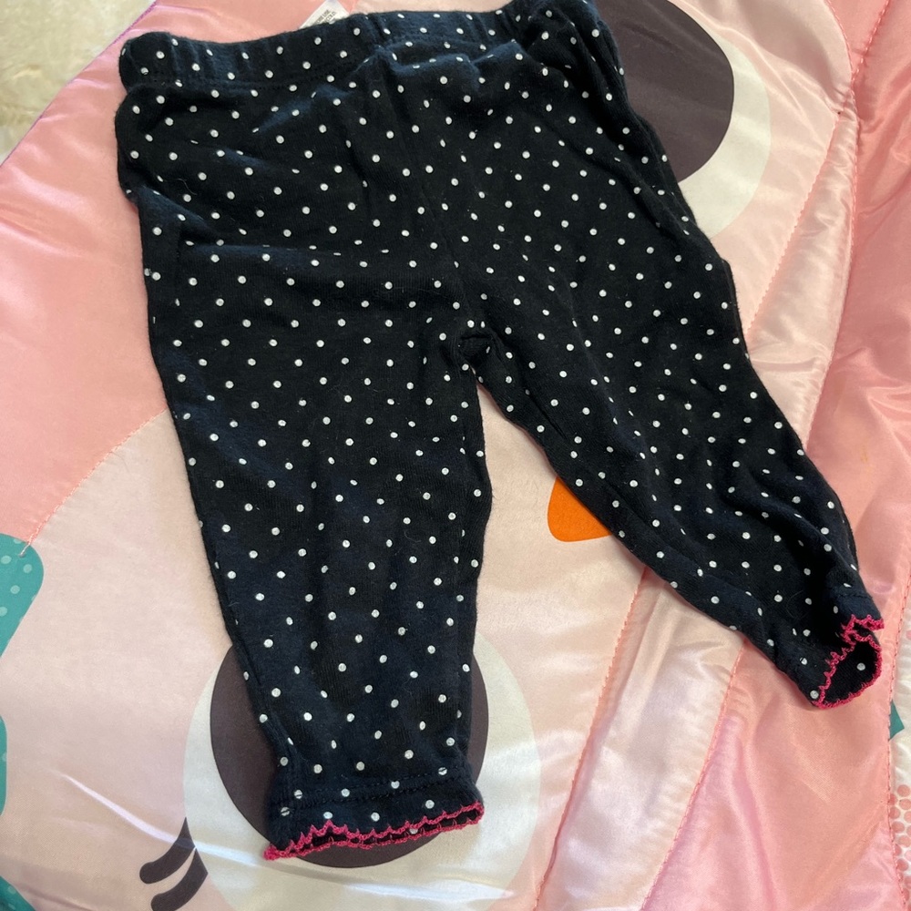 Carter’s Girls Britches Polka Dot Bottoms black and white stretchy Pants